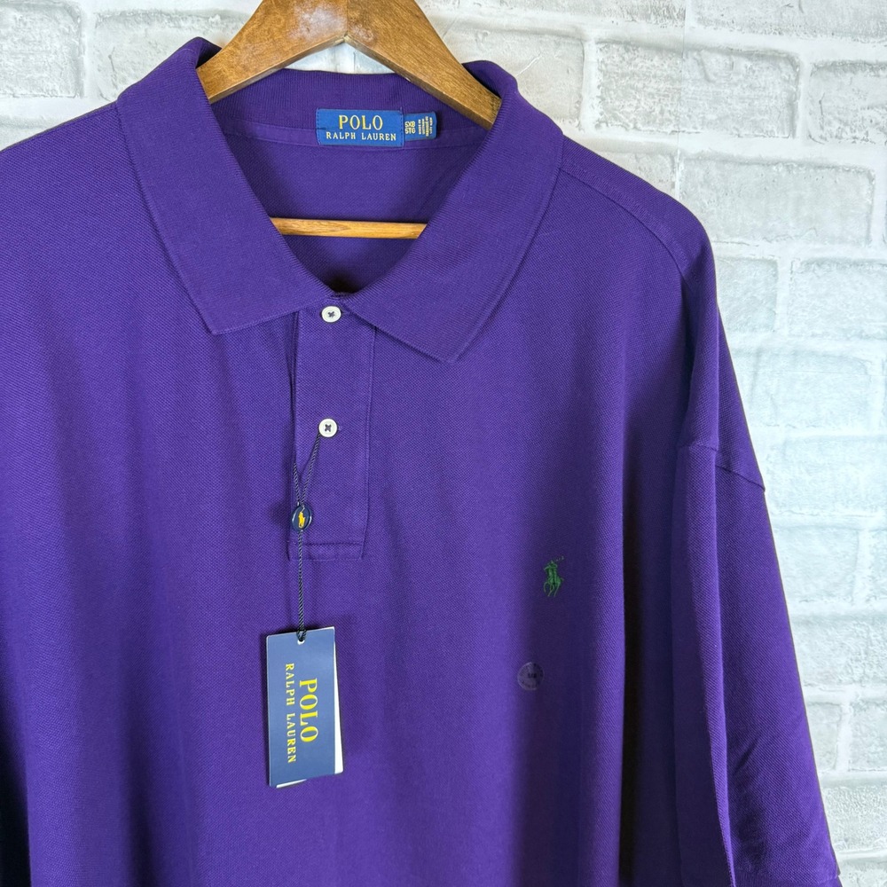 Polo Ralph Lauren 5XB Purple Mesh Pique Short Sleeve Polo Shirt NWT Big & Tall
